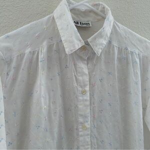 Vintage All Hours Embroidered Blouse - Pastel Cottagecore Prairie - S